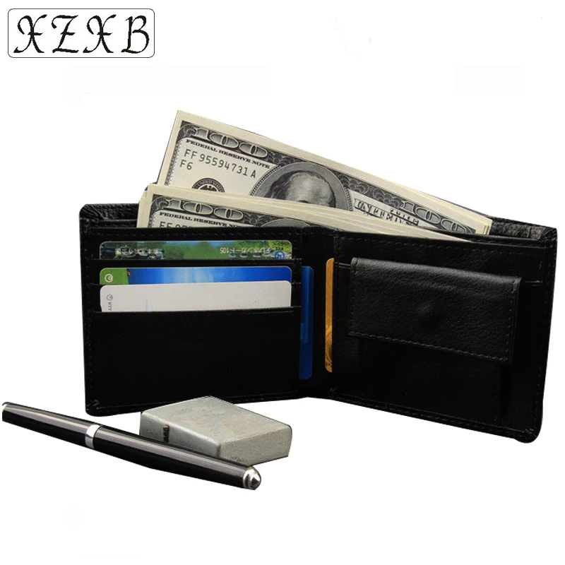 

Fashion Men Black Classic Short Wallet Vintage Money Clips PU Leather Thin Purse Casual Money Clip Card Pack Male Clutch Wallet