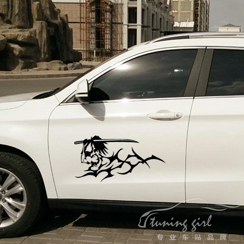 

Car Stickers 2PCS Japanese Samurai Sword Man Funny Creative Decals Vinyls Auto Tuning Styling 33cm 50cm D22