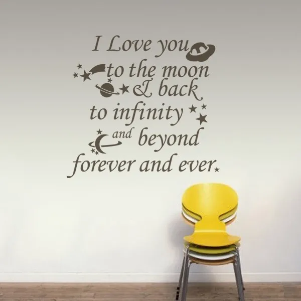 I Love You To The Moon And Back To Infinity And Beyond Forever And Ever Baby Nursery Vinyl Wall Quote 53 34cm X 55 cm Vinyl Wall Quotes Vinyl Wallwall Quotes Aliexpress