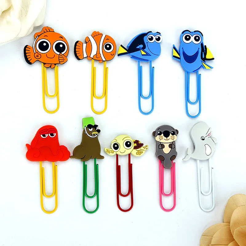 

1 Piece Creative Cartoon Sea Animal Cute Octopus Clown Fish Dory Marlin Nemo Book Mark Home Office Decor Food Bag Paper Clip