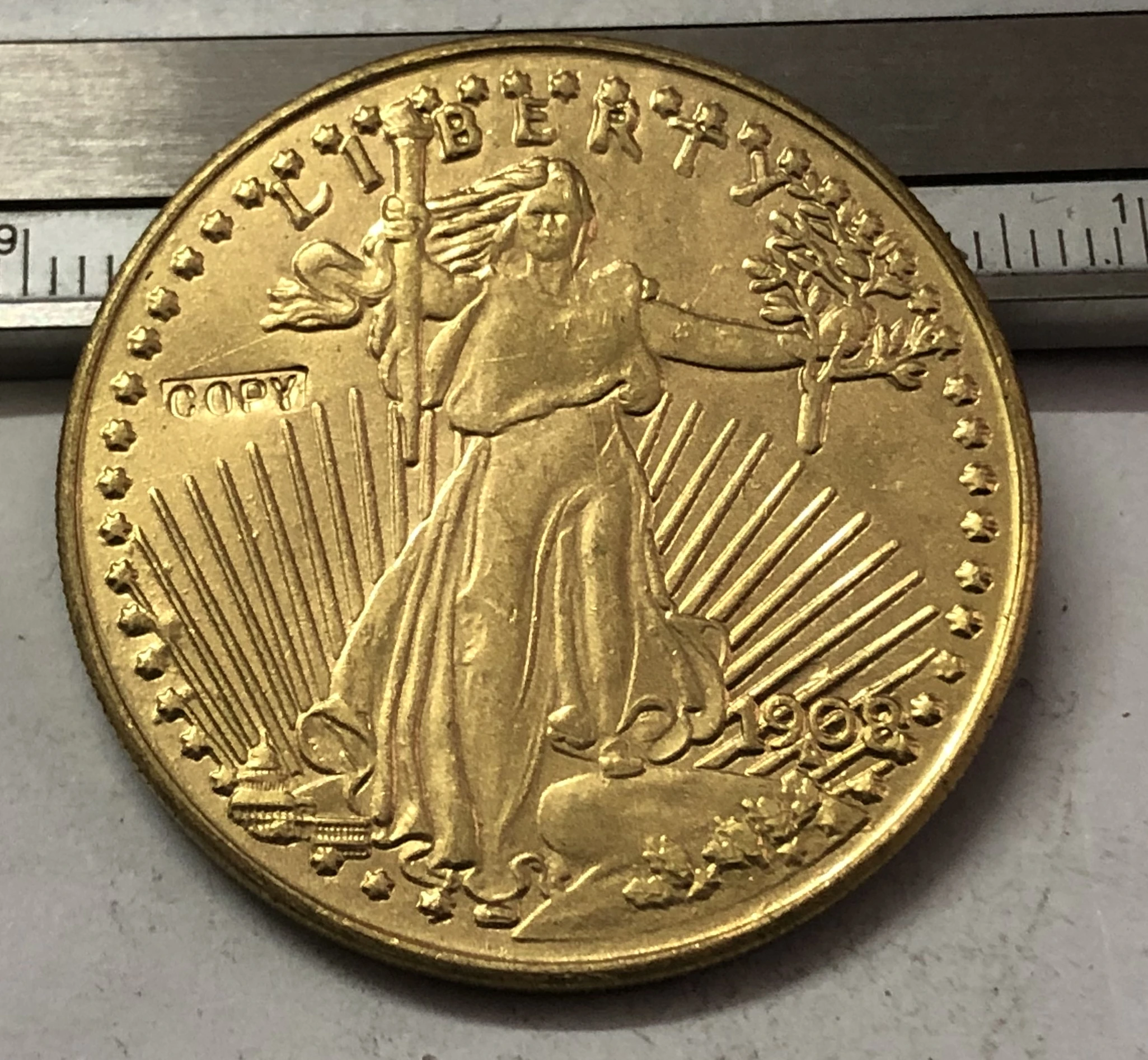 1908 P.D.S US SAINT GAUDENS $20 GOLD DOLLAR Exact Copy Coin | Дом и сад