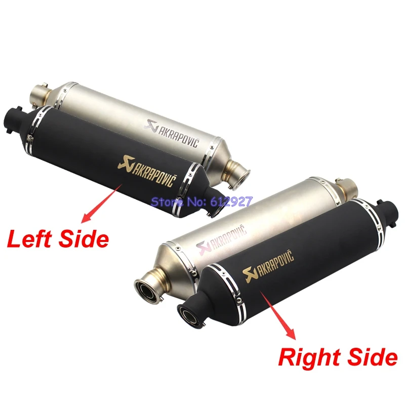 

Left / Right Side Inlet 51mm Motorcycle Motorbike Akrapovic Exhaust Pipe Muffler Escape Slip On with DB Killer Laser Mark