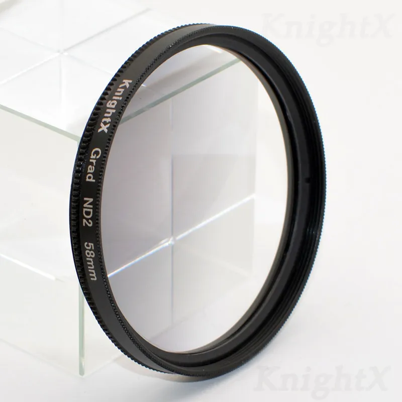 KnightX 24 цветной фильтр nd uv для объектива nikon canon t3i для d3200 lente filtros kitfiltro de lente foto photo 52 мм 55 58 мм 67 мм - Цвет: Grad ND2