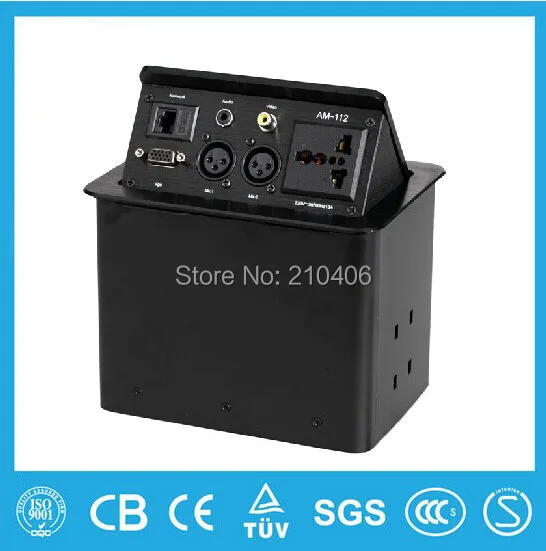 

High-end conference room power supply socket  aluminum alloy panel drawing information box multifunctional office desktop socket