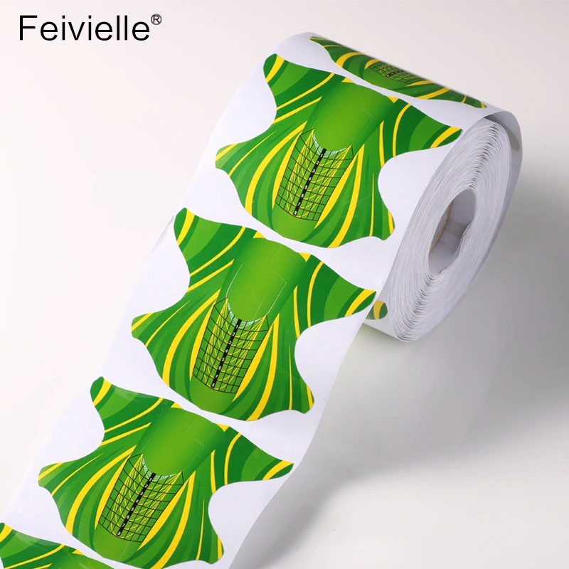 Feivielle 500 шт/рулон DIY квадратной формы клейкая Форма для ногтей для акрила/УФ-геля для наращивания ногтей маникюрные инструменты для ногтей