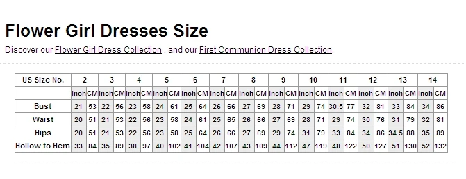 flower girl dress size