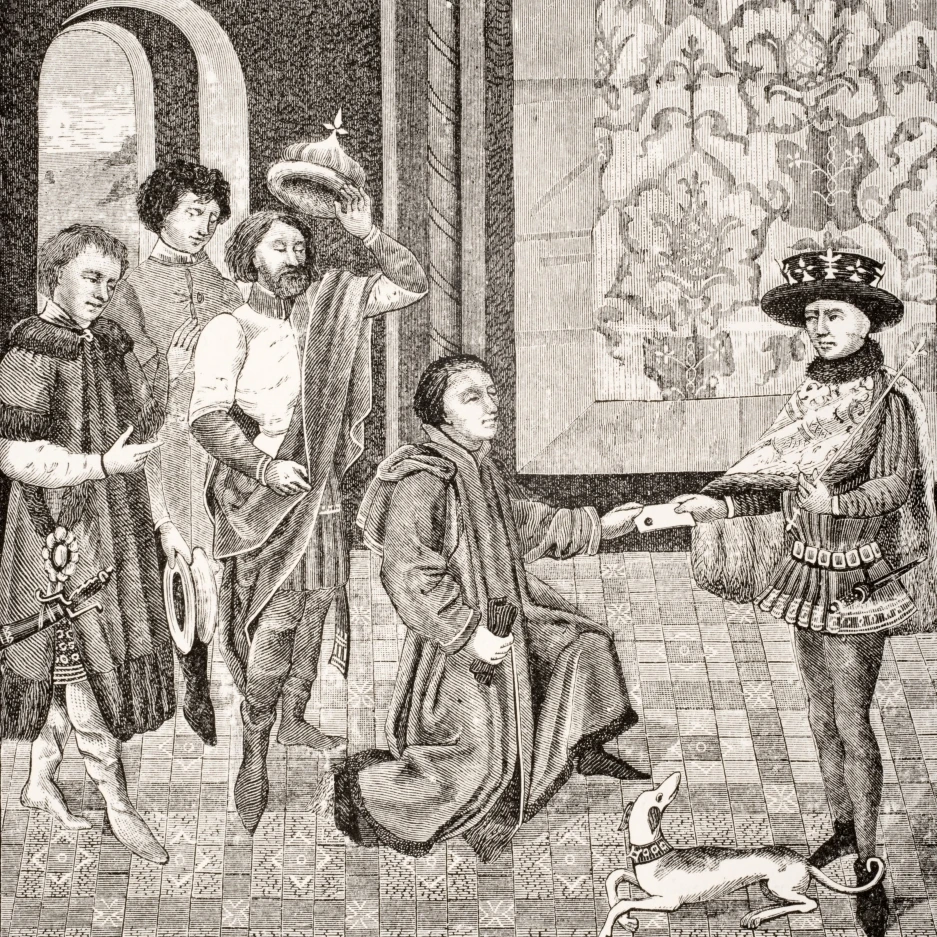 Charles Eldest Son Of King Pepin Receives The New Of The Death Of His Father And The Great Feudalists Offer Him The Cr 1
