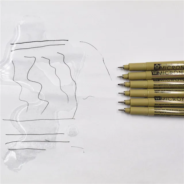 Sakura Pigma Micron Pen Neelde Soft Brush Drawing Pen lot 005 01 02 03 04 05 08 1.0 Brush Art Markers