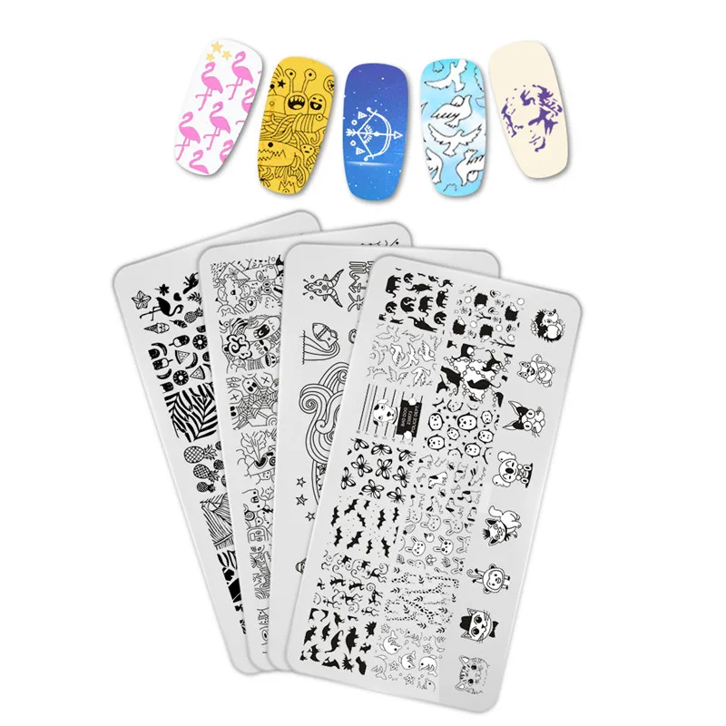 

Manicurara Flower Nail Stamping Plates Geometry Nature Nail Template Stamp Image Stamp Plate Nail Designs Manicure Nail Art Tool