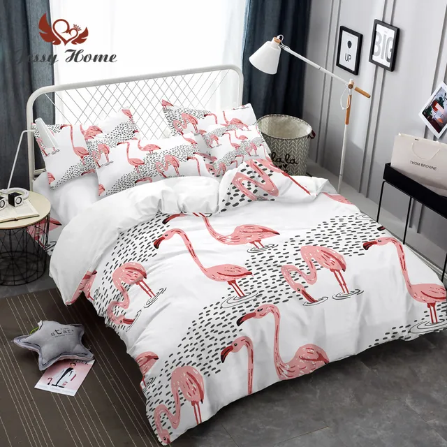 home textile flamingo pattern bedding set duvet cover set bed linen how to make a duvet cover from flat sheets