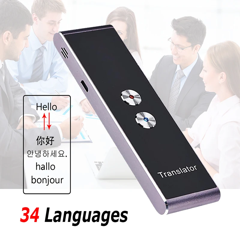 

Portable Voice Text Real Time Bluetooth Translator Metal Multi-Language Translation Device for Travel Business Meeting Shopping