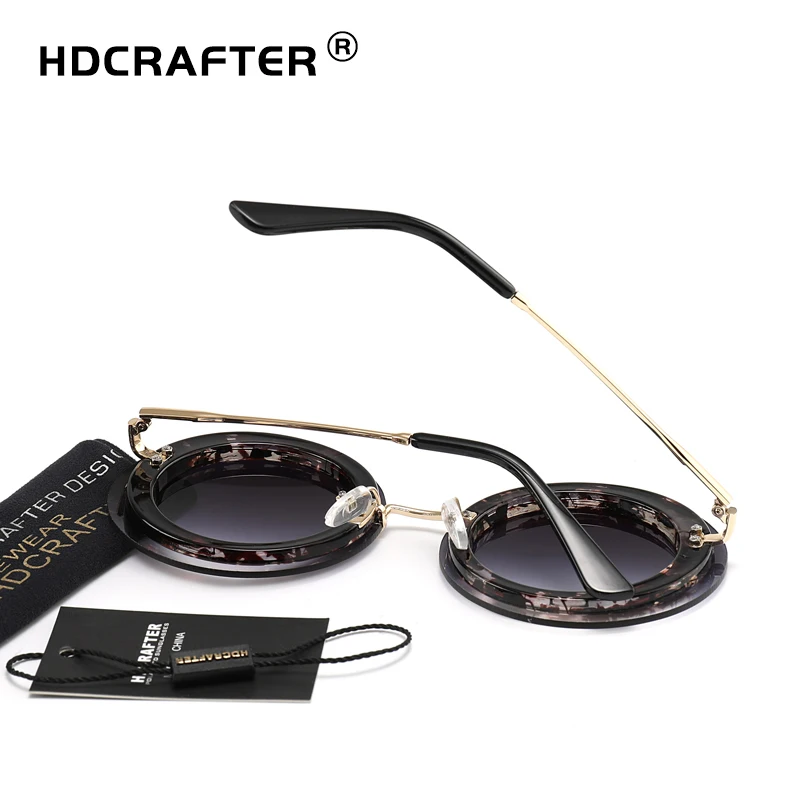 HDCRAFTER Круглые Солнцезащитные очки женские винтажные градиентные солнцезащитные