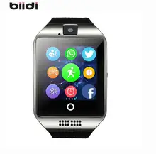 

Biidi Q18 Bluetooth Smart Watch With Camera facebook Sync SMS MP3 WristWatch Support Sim TF For IOS Android Phone pk U8 A1 DZ09