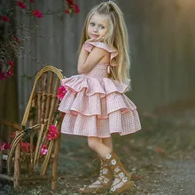 Г. Детские платья для девочек, многослойное платье-пачка с оборками праздничное платье принцессы для торжеств детская одежда для маленьких девочек Летняя От 1 до 7 лет