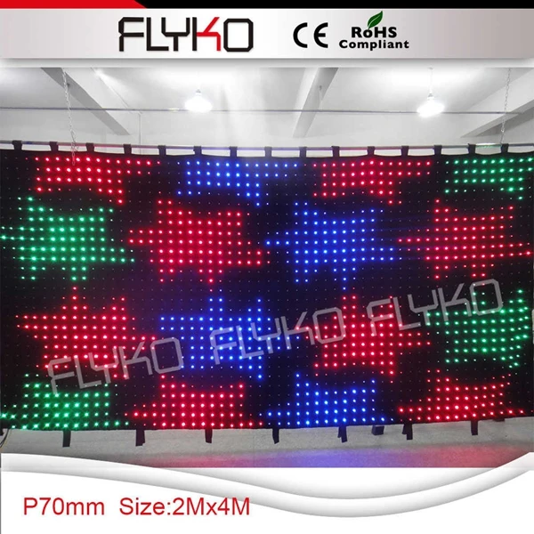 

2m*4m pitch 7cm, 1568leds high brightness LED video Vision Curtain/ Cloth/screen/ Wedding Decoration free shipping