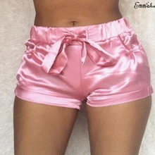 Женские розовые Сатиновые шорты, модные сексуальные облегающие фланелевые Короткие штаны для тренировок, Женские панталоны, мягкая Спортивная одежда для фитнеса