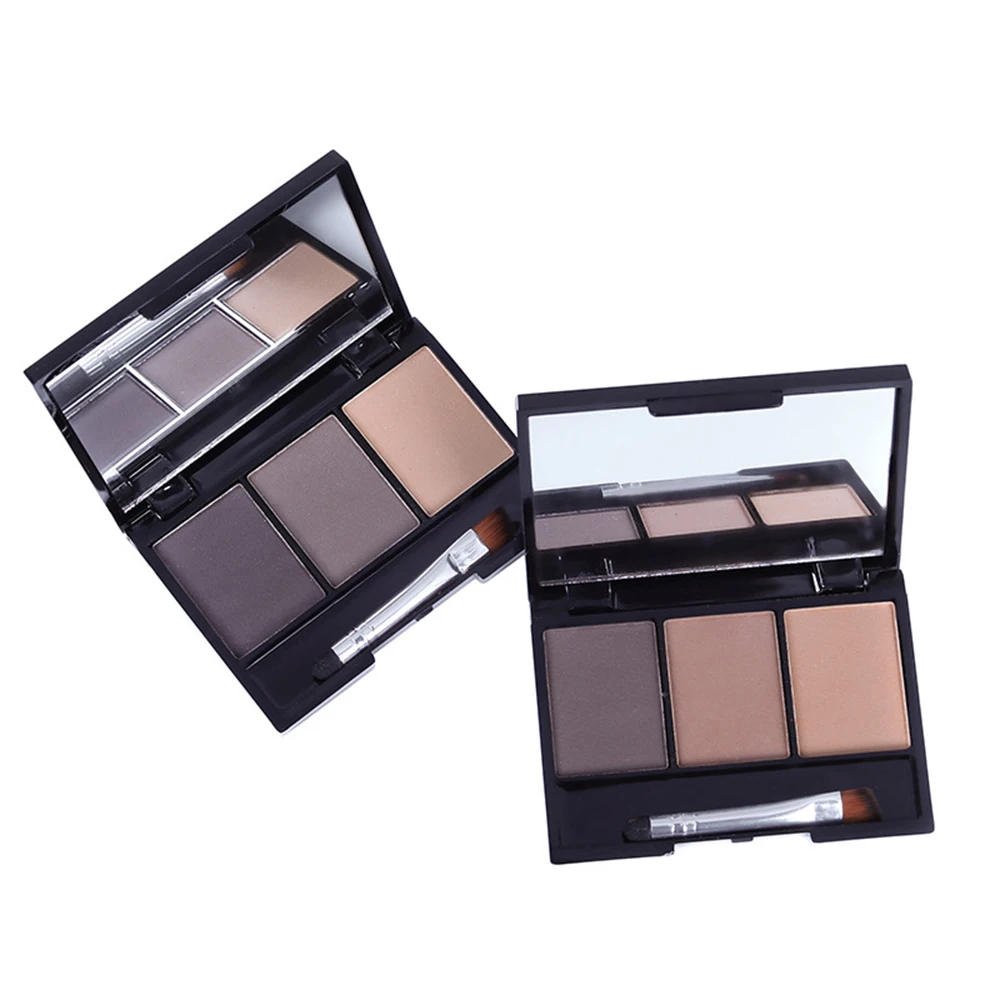 3Color Eyebrow Powder Palette Eyebrow Tatoo Cosmetic Eye Brow Enhancer Waterproof Makeup Eye Shadow with Brush Mirror Box TSLM1