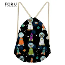FORUDESIGNS/женские спортивные сумки с принтом Космические кошки