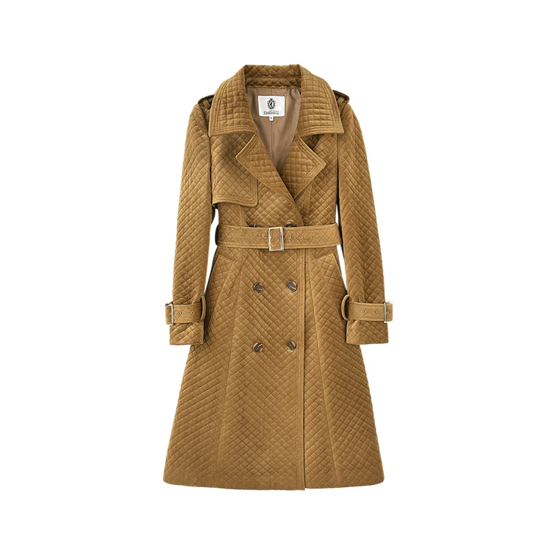 Goede Dabuwawa Vrouwen Nieuwe Elegante Slanke Warme Geul Windjack Double Breasted Moto Sytle Lange Trenchcoat Uitloper Vrouwelijke D18CTC022