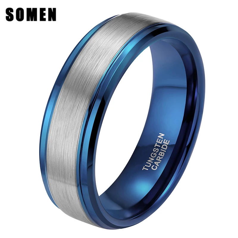 Buy 8MM Blue Mens Ring Wedding Band Pure