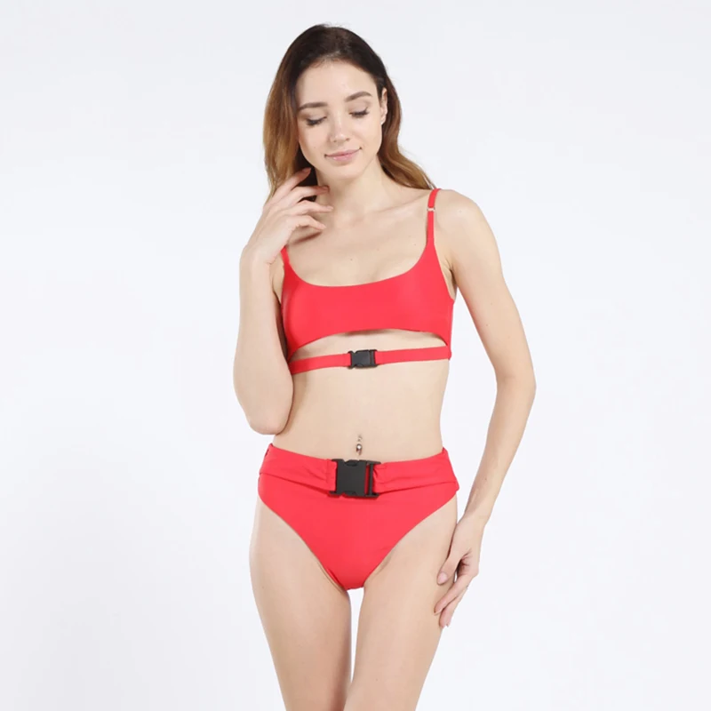 

Sexy Cut out Solid Bikini Set Soft Paded Summer Beach Wear 2019 Women Bathing suit Two Piece Bikinis Brazilian Female Bathers