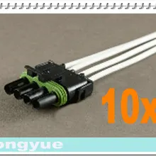 Longyue 10 шт. 4-Way плоский женский комнектор свинья хвост Погодный пакет провода ремни 25 см провода
