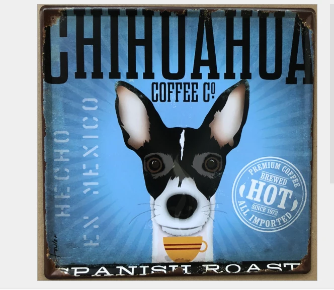 30X30CM CHIHUA Dog plate Home Decor Tin Sign for Wall Metal Vintage Art Poster Retro PlaquePlate | Дом и сад