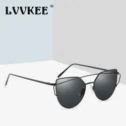 LVVKEE 2018 HD поляризованные в форме кошачего глаза солнцезащитные очки Для женщин Брендовая Дизайнерская обувь twin-лучей солнцезащитные очки