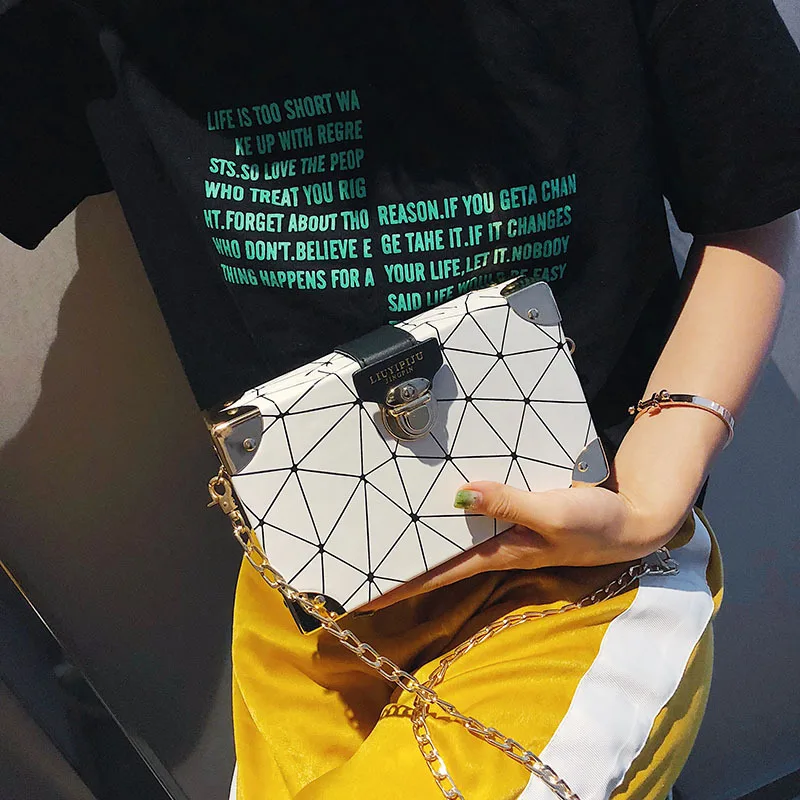 

Women Shoulder Bag Luxury Handbags Designer Version Girls Small Square Messenger Bag Fashion Lock Box Women Bag Phone Bag