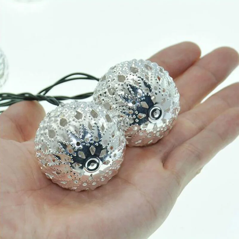 3.3M 20LEDs Solar Power LED String Light Morocco Ball Iron Bulb Lights Outdoor Christmas Holiday Party Decorative String Lamps (11)