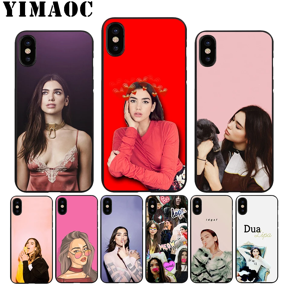 

YIMAOC A19 Dua Lipa Soft TPU Black Silicone Case for iPhone Xr Xs Max X or 10 8 7 6 6S Plus 5 5S SE