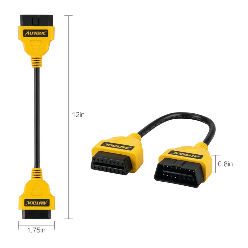 

ELM327 OBD2 16Pin Extension Cable 30cm Extension Cable 16 Pin ELM327 OBD II OBD2 Extension Cable Connector(YELLOW)
