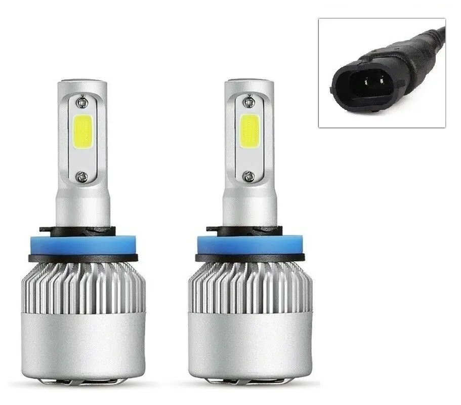 1 Set Super Bright H8 H9 H11 2-SIDE COB Chips S2 LED Headlight 360 Degree Lighting Beam Front Lamps Bulb 72W 8000LM 6K White | Автомобили