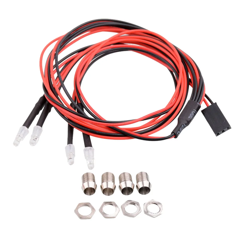 4 LED Light Kit Rc Truck Led Lights Kit RC Headlights Taillight 3mm White LED,Red LED Lights