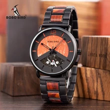BOBO BIRD люксовый бренд деревянные металлические часы Стильный Дата дисплей Relogio Masculino подарок Прямая U-R30S01