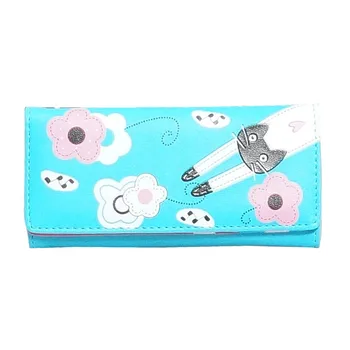 

12PCS / LOT Lady Clutches Long Cat Wallet Women Leather Purse Card Holder Coin Purse Students Kawaii Wallet With Cat Carteira