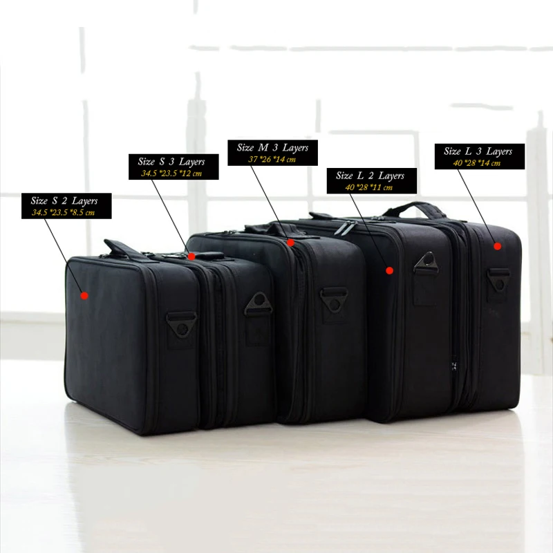 Tanie Kobiety stylowa kosmetyczka podróżny organizator do kosmetyków do makijażu profesjonalne pudełko na przyrządy do makijażu kosmetyki torby z zapięciem kosmetyczka do makijażu