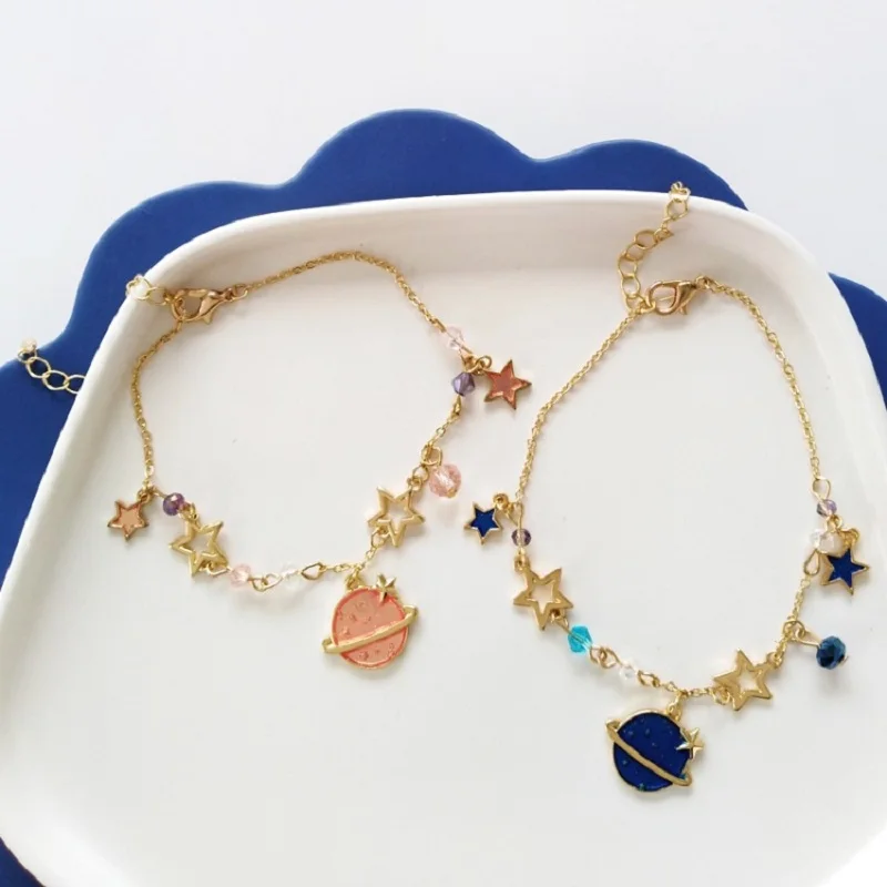 

New fashion sweet dream planet five-pointed star wild bracelet soft sister tide hipster wild crystal bracelet