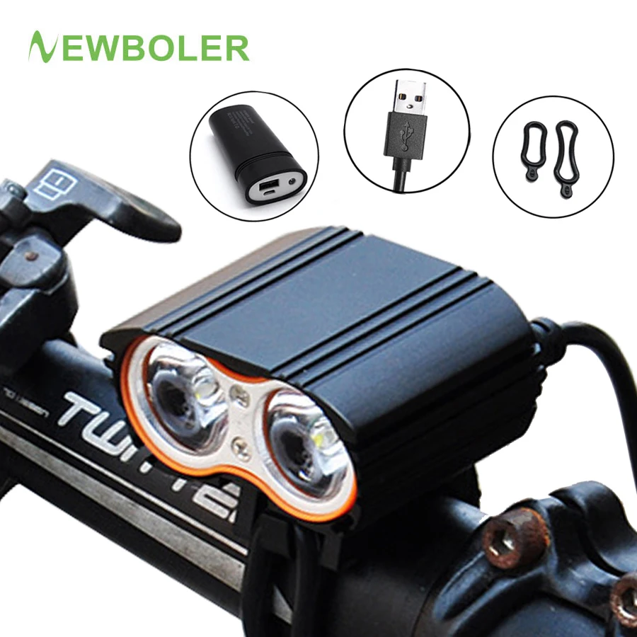 

NEWBOLER Bicycle Light 5000 Lumen 2x XM-T6 Cycling Headlight LED Flashlights Bike front Lamps Battery USB Charger Accessories