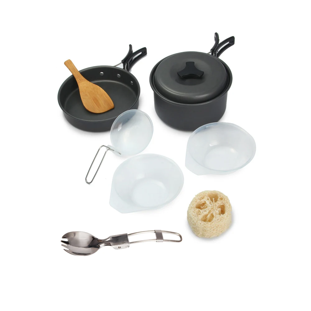 2-3 PERSONAS DE MESA al aire libre utensilios de cocina juego de Picnic de vajilla no-stick ollas sartenes cuencos senderismo utensilios 2-3 PERSONAS DE MESA al aire libre utensilios de cocina juego de Picnic de vajilla no-stick ollas sartenes cuencos senderismo utensilios