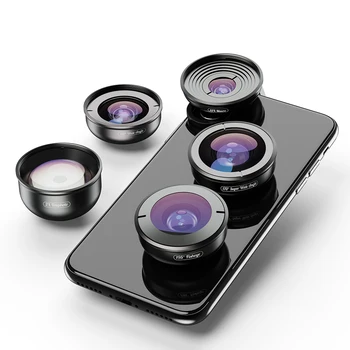 

Universal 5 in 1 Camera Phone Lens Kit HD 4K Wide Angle Telescope super Fisheye Macro Phone Lenses for iphone Samsung Xiaomi