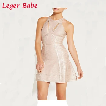 

Summer Women Bandage Dress Off the Shoulder Halter Vestidos Elegance Celebrity Party Sleeveless Bodycon Dresses