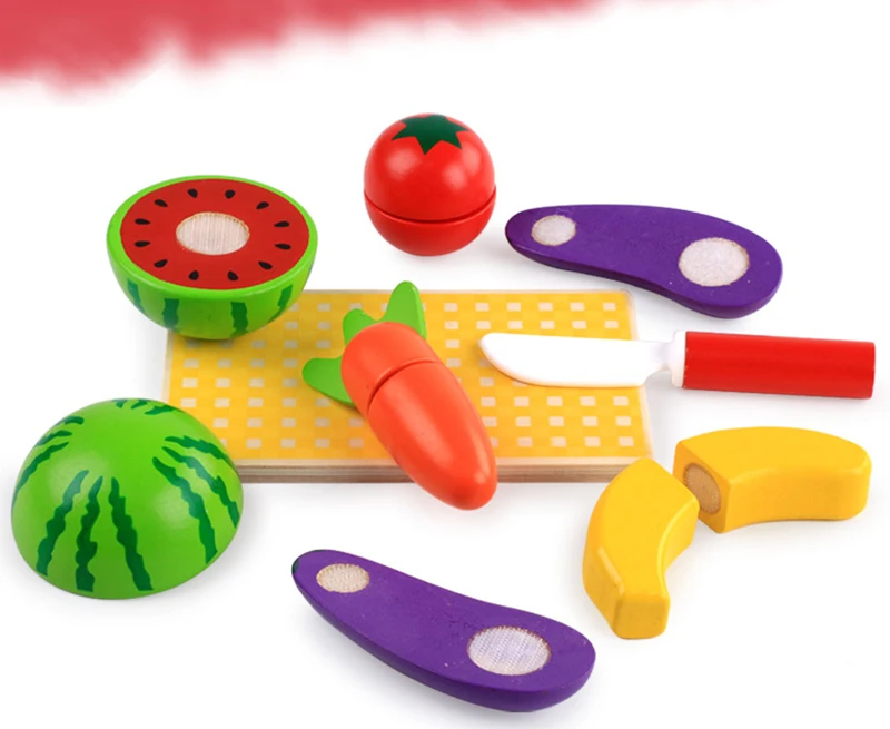 DDWE Деревянные игрушки для моделирования дерево фрукты овощи режущие игрушки раннего развития и образования игрушки для ребенка подарок для детей
