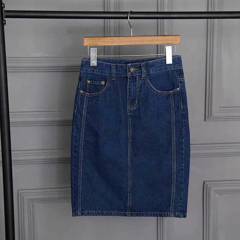 

Women Denim Pencil Skirt Stretch Slim Fit Bodycon Midi Skirt HSJ88