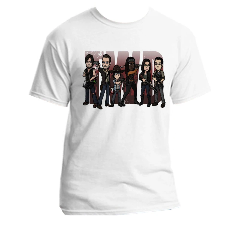 Мужская футболка с коротким рукавом The Walking Dead Eeny Meeny Miny Moe Negan Lucille Zombie летняя из 100%