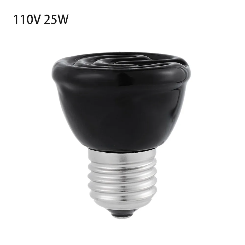 1 шт. 110 В 220VPet нагревательный светильник E27 25 Вт 50 Вт 75 Вт 100 Вт Мини Инфракрасный Керамический Излучатель тепловая лампа черный для рептилий питомник лампа - Цвет: 110V 25W