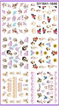 

6 PACK/ LOT GLITTER WATER DECAL NAIL ART NAIL STICKER ANGEL RELIGION SY1641-1646