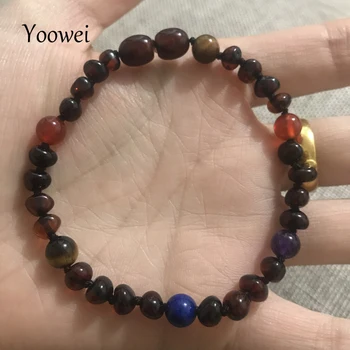 

Yoowei Baby Amber Bracelet/Necklace Natural Agate Tiger Eye Lapis Lazuli Amethyst Stone Baltic Amber Jewelry Necklace Wholesale