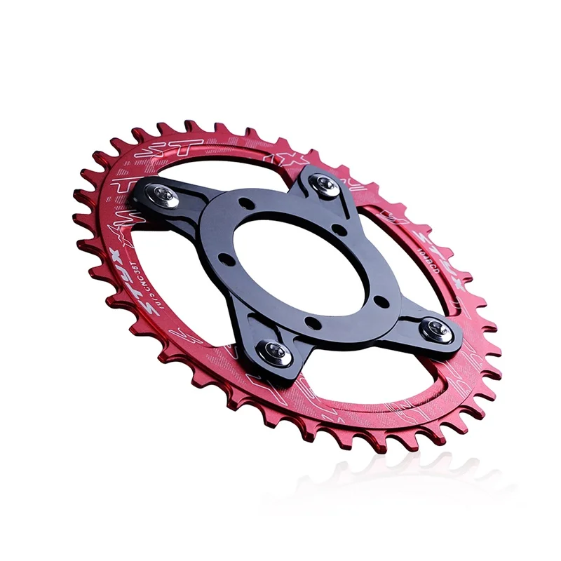 Sale Bicycle 104BCD Aluminum Alloy 32T 34T 36T 38T Narrow Wide Chain Wheel MTB Bike Chainring w/ 104 BCD Chain Ring Spider Adaptor 5