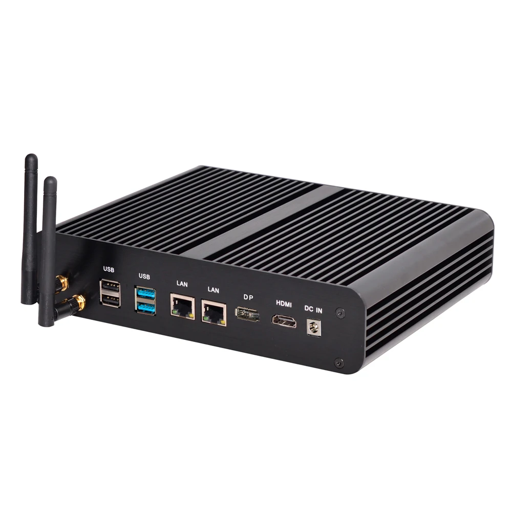  2019 Kaby Lake Mini PC Dual LAN Fanless Mini PC i7 7660U HTPC DDR4 RAM 4K HD Micro Desktop Gaming C
